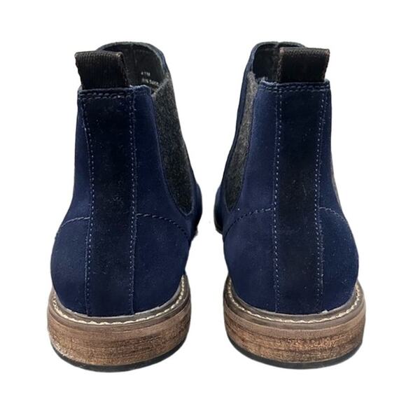 Nordstrom Rail Mens Suede Navy Blue Chelsea Boots, Size 41 - Picture 5 of 6